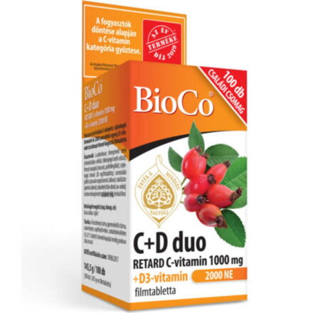 BioCo C+D duo RETARD C-vitamín 1000 mg + D3-vitamín 2000 IU tbl 1x100 ks
