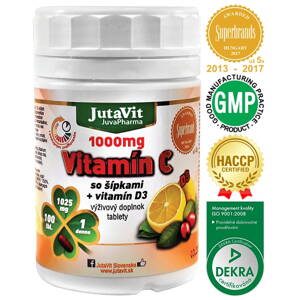 JutaVit Vitamín C 1000 mg so šípkami + vitamín D3 + Zinok tbl 1x100 ks