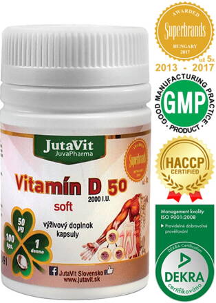 JutaVit Vitamín D3 2000IU soft cps 1x100 ks